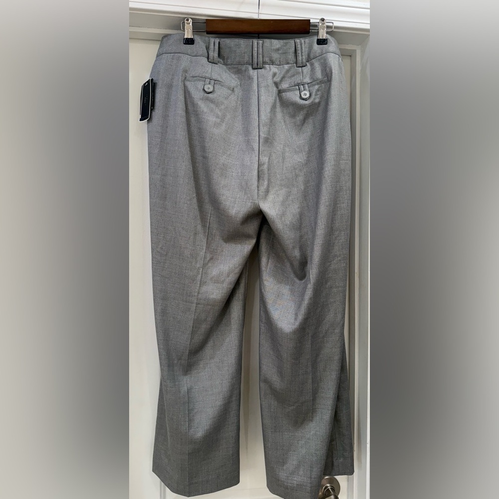 Alfani Woman Straight Leg  Trouser Dress Pants in Gray Silver Size 14W - Picture 2 of 14